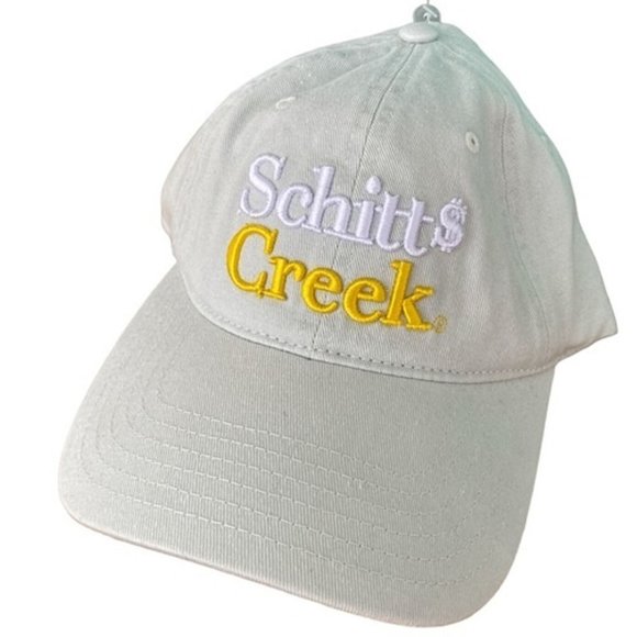 Mens Womens SCHITTS CREEK Strapback Baseball Cap Embroidered Hat Khaki Bone NWT - Picture 2 of 4